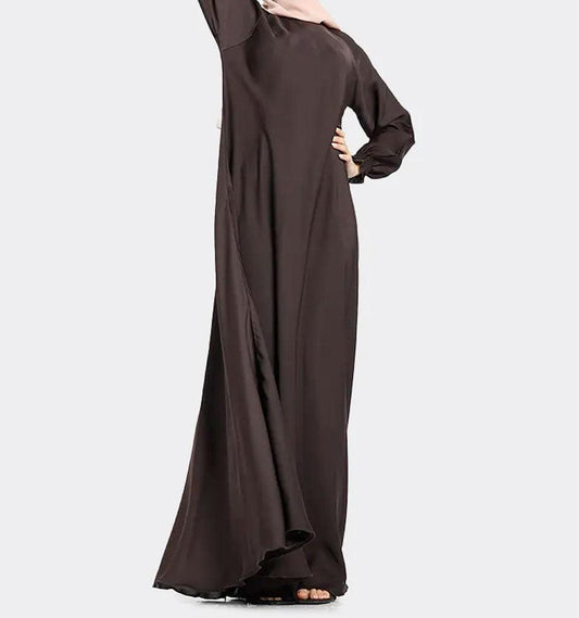 Chocolate Zip Umbrella Abaya - Islamic Pixels