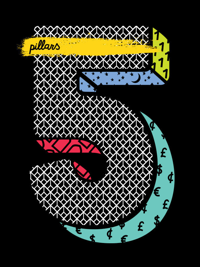 Five Pillars Childrens T-shirt - Black