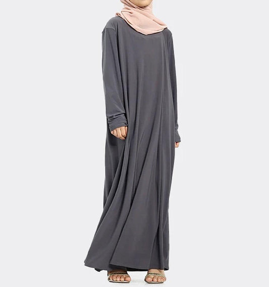 Girls Grey Inigo Abaya - Islamic Pixels