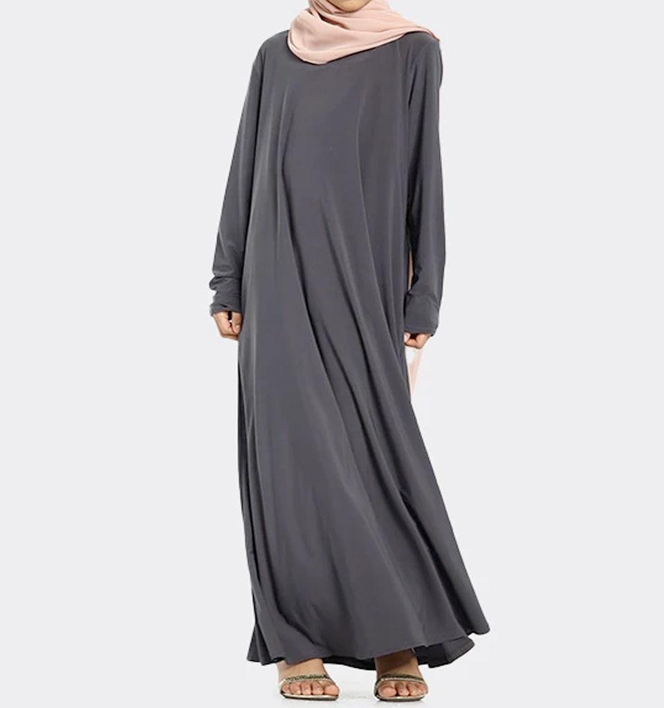 Girls Grey Inigo Abaya - Islamic Pixels