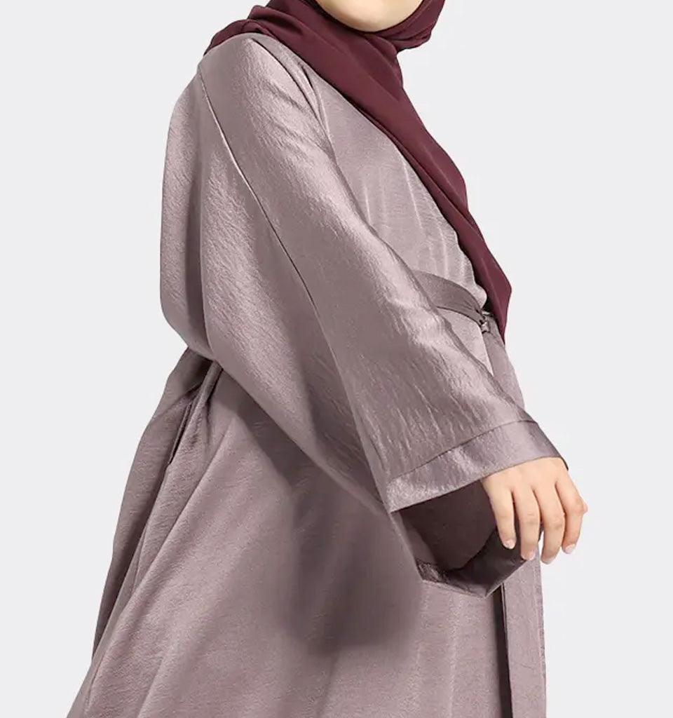 Girls Mauve Silky Abaya - Islamic Pixels