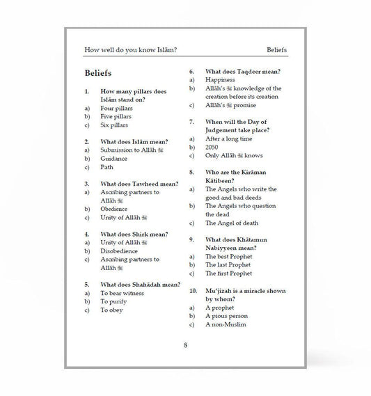How Well Do You Know Islam? (Quiz Book) - Islamic Pixels