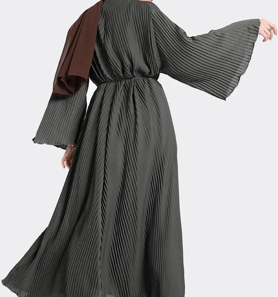 Khaki Pleated Abaya - Islamic Pixels