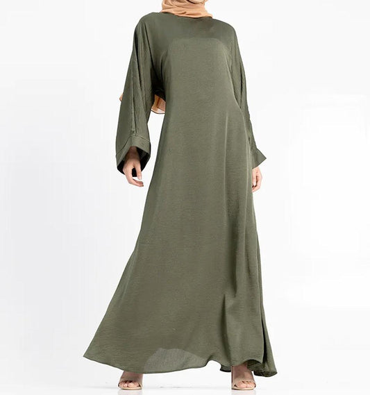 Khaki Silky Abaya - Islamic Pixels