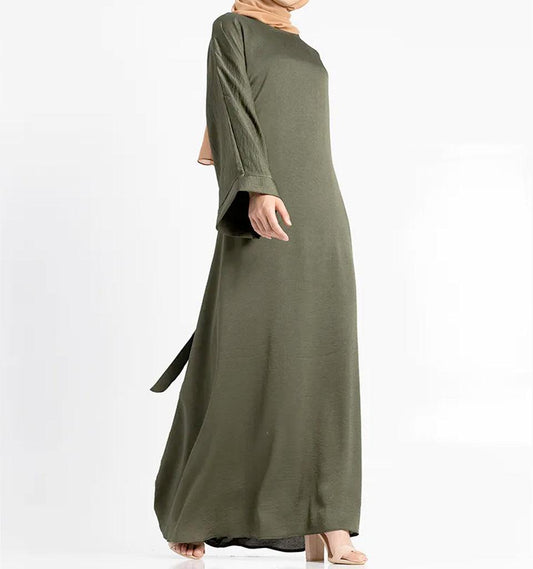 Khaki Silky Abaya - Islamic Pixels