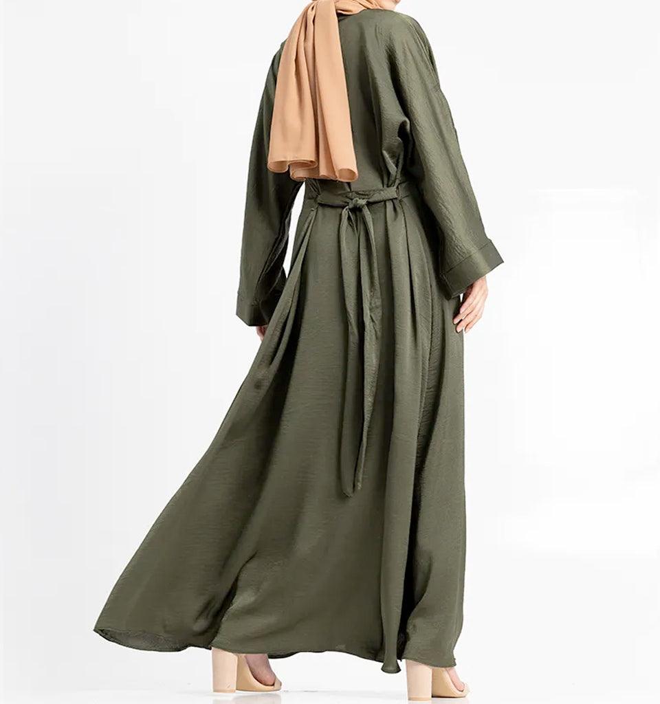 Khaki Silky Abaya - Islamic Pixels