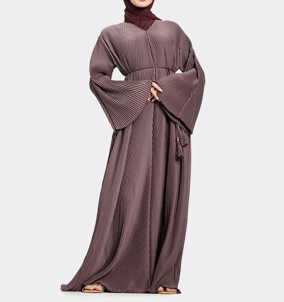 Mauve Pleated Abaya - Islamic Pixels