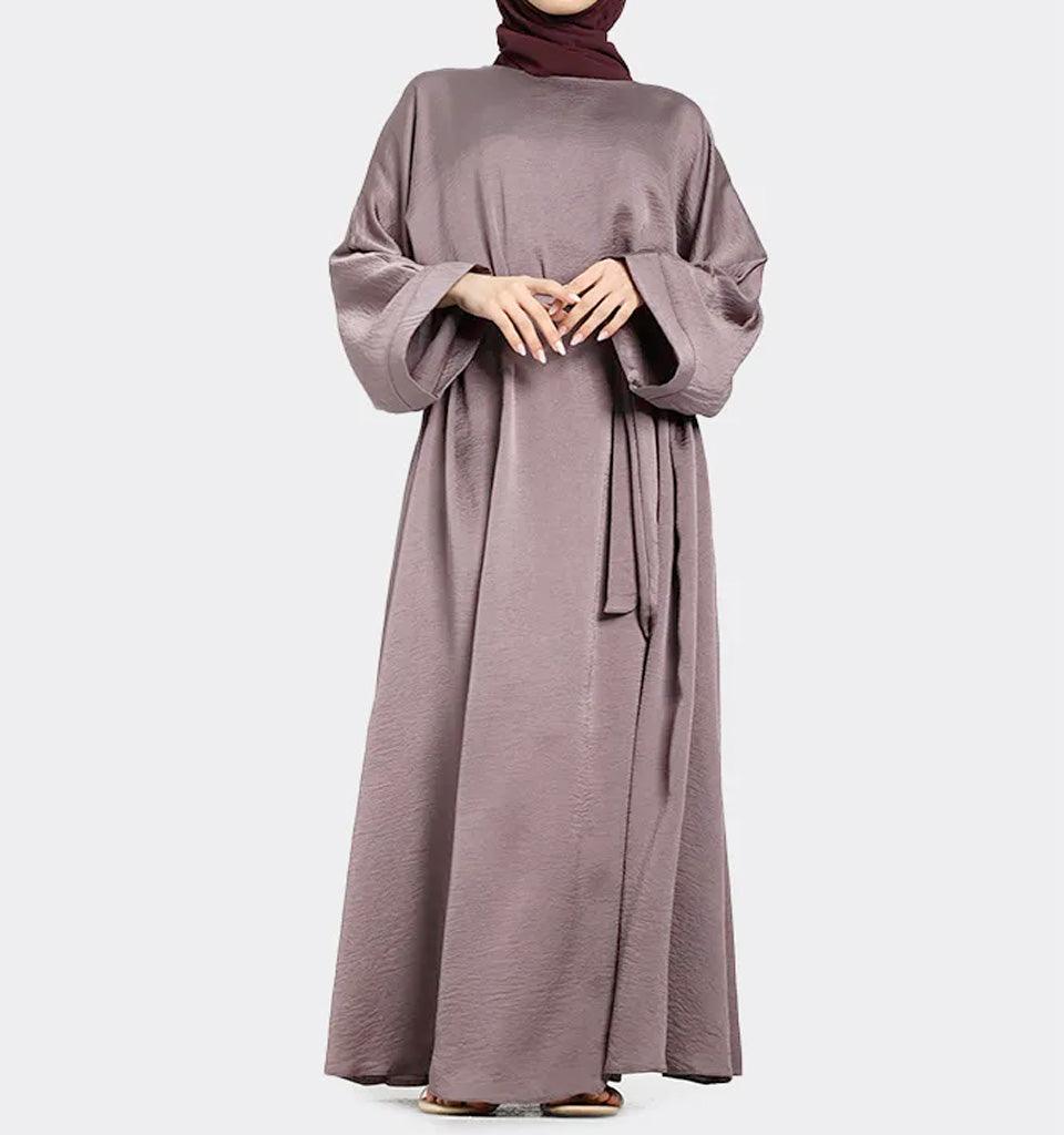 Mauve Silky Abaya - Islamic Pixels