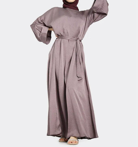 Mauve Silky Abaya - Islamic Pixels