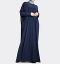 Navy Batwing Jersey Abaya - Islamic Pixels