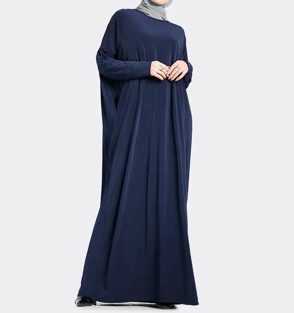 Navy Batwing Jersey Abaya - Islamic Pixels