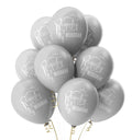 Ramadan Mubarak Balloons - Domes & Lanterns (Silver) - Islamic Pixels
