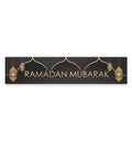 Ramadan Mubarak Banner - Lanterns (Black and Gold) - Islamic Pixels