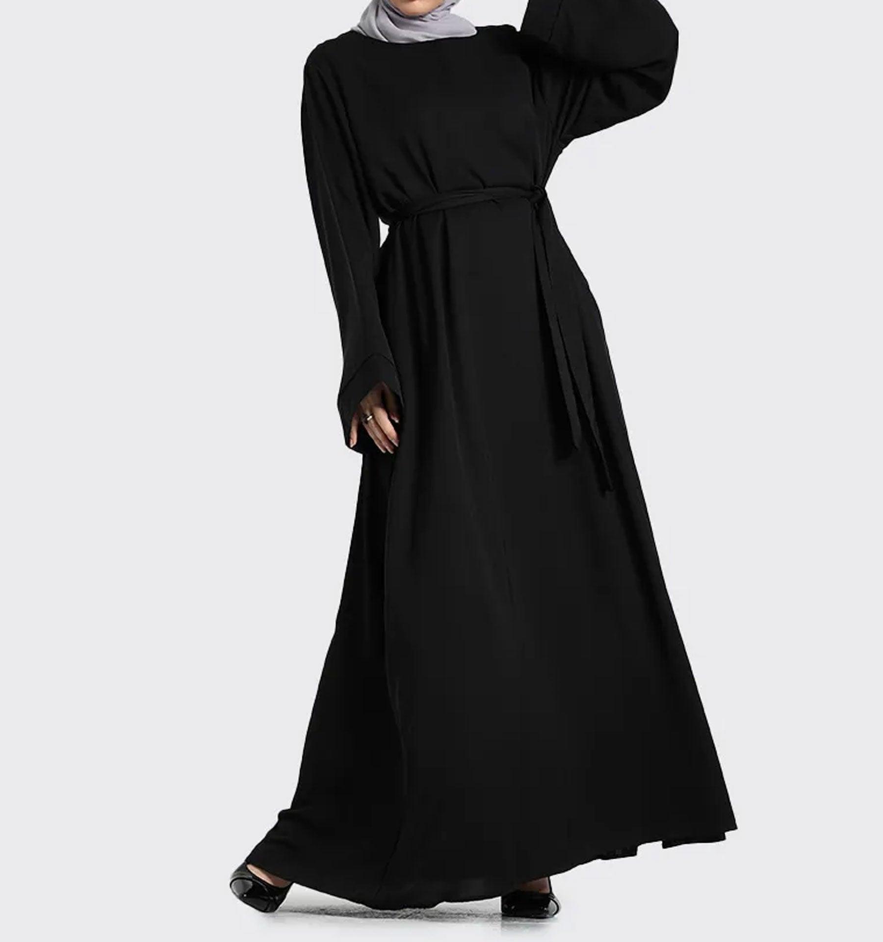 Black Plain Abaya - Islamic Pixels