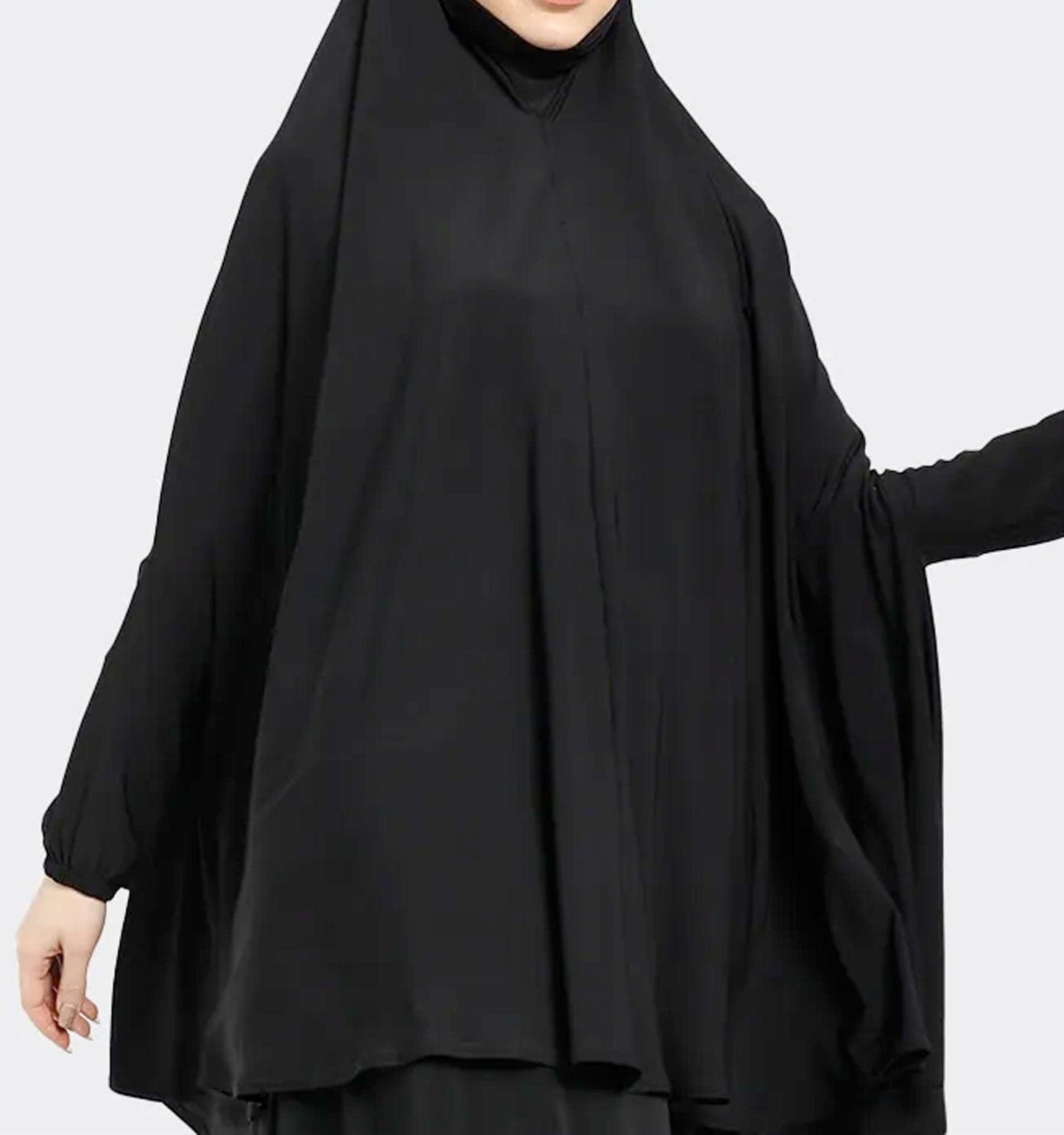 Black Plain Jersey Niqab Burka - Islamic Pixels