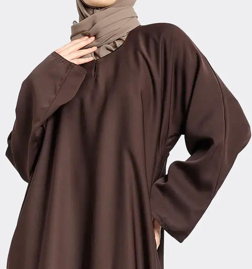 Chocolate Basic Abaya - Islamic Pixels