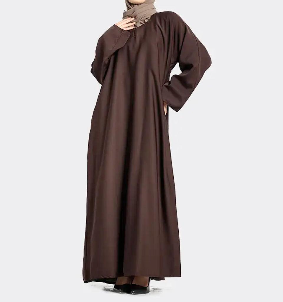 Chocolate Basic Abaya - Islamic Pixels