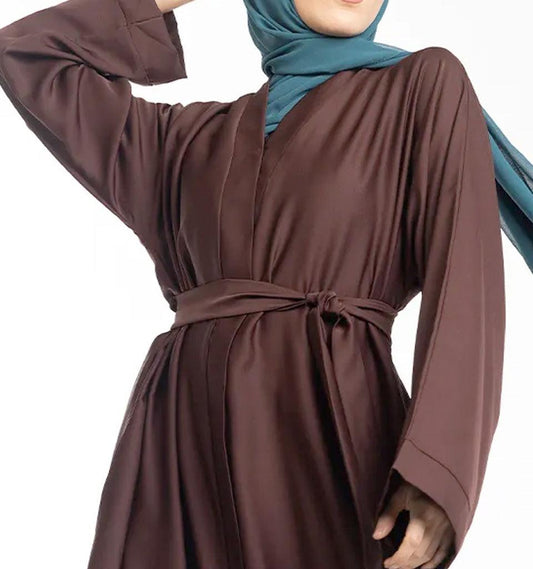 Chocolate Open Abaya - Islamic Pixels