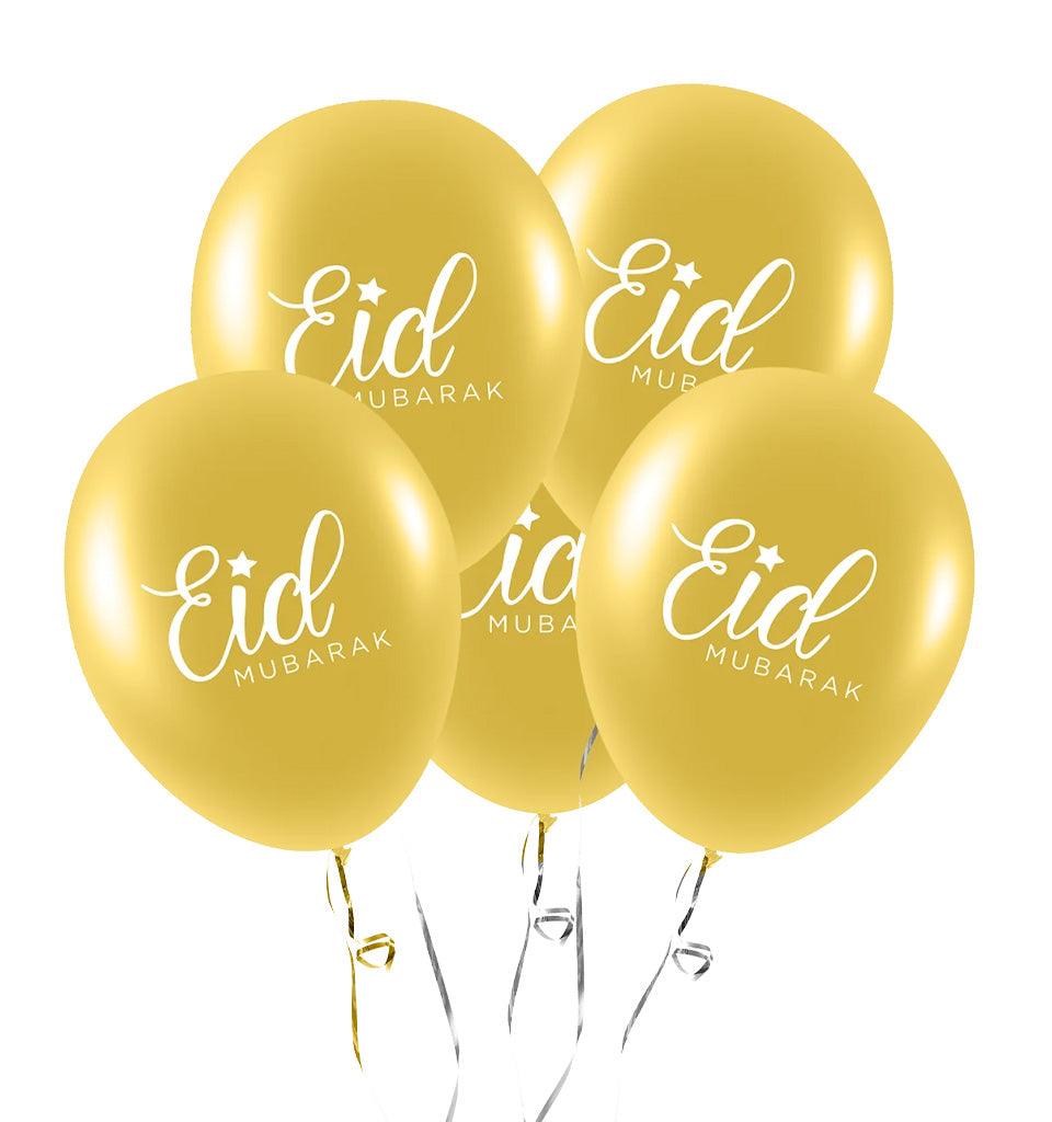 Eid Mubarak Balloons - Letters (Gold) - Islamic Pixels