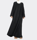 Girls Black Basic Abaya - Islamic Pixels