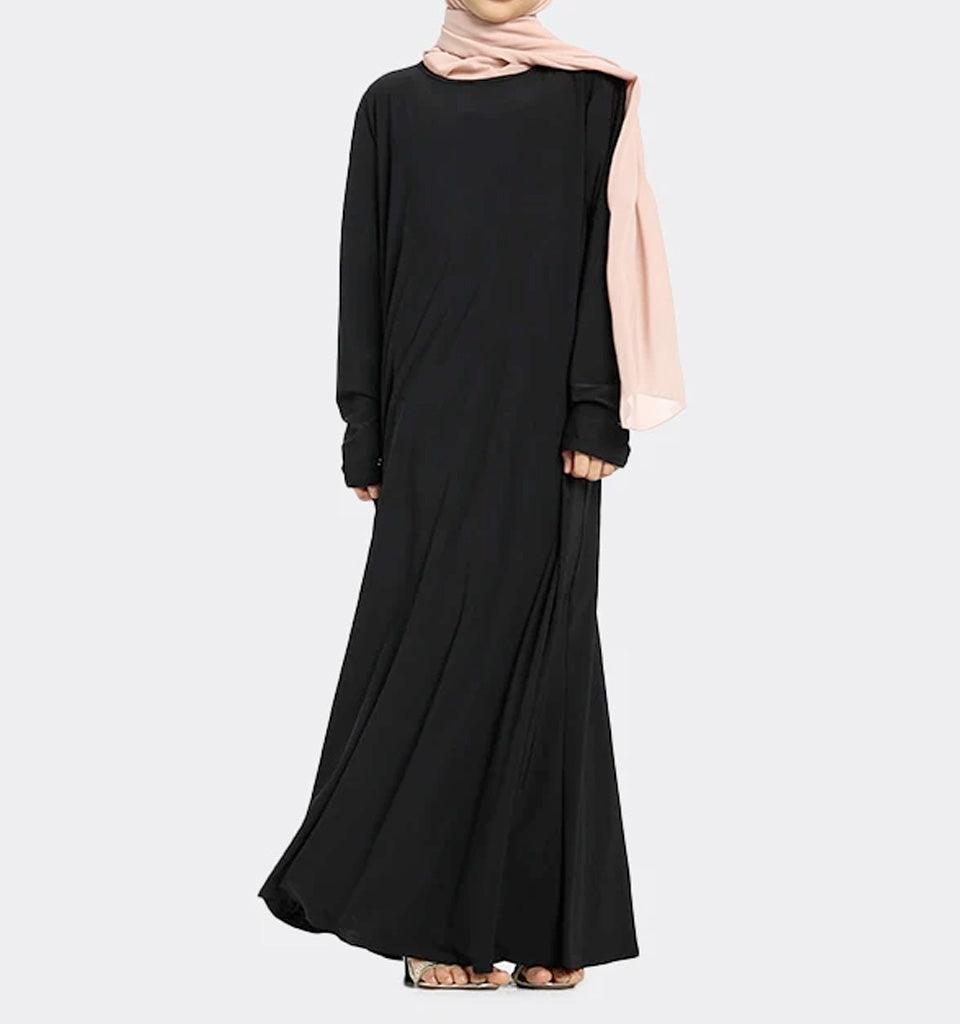 Girls Black Inigo Abaya - Islamic Pixels