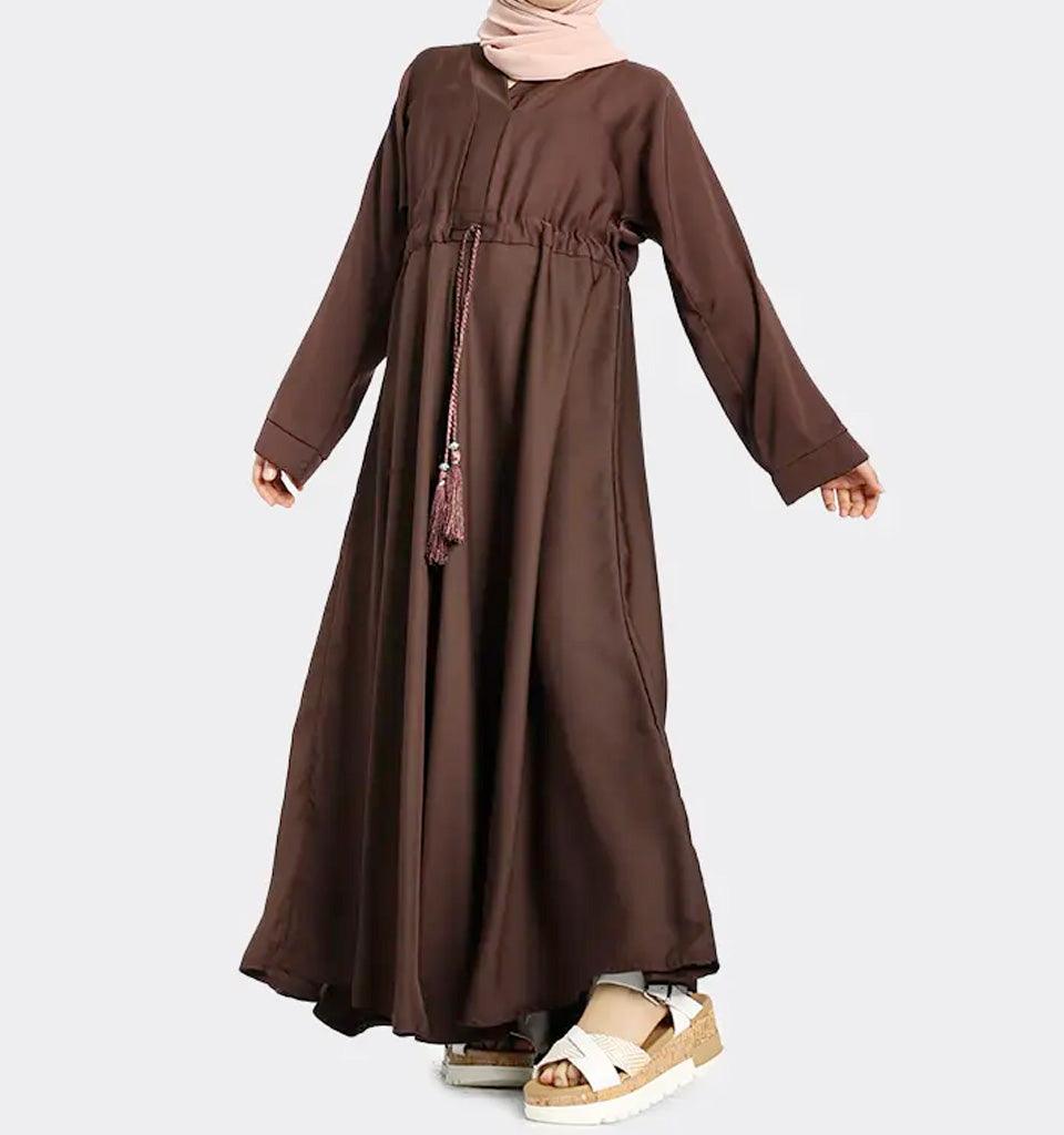Girls Chocolate Fozia Abaya - Islamic Pixels