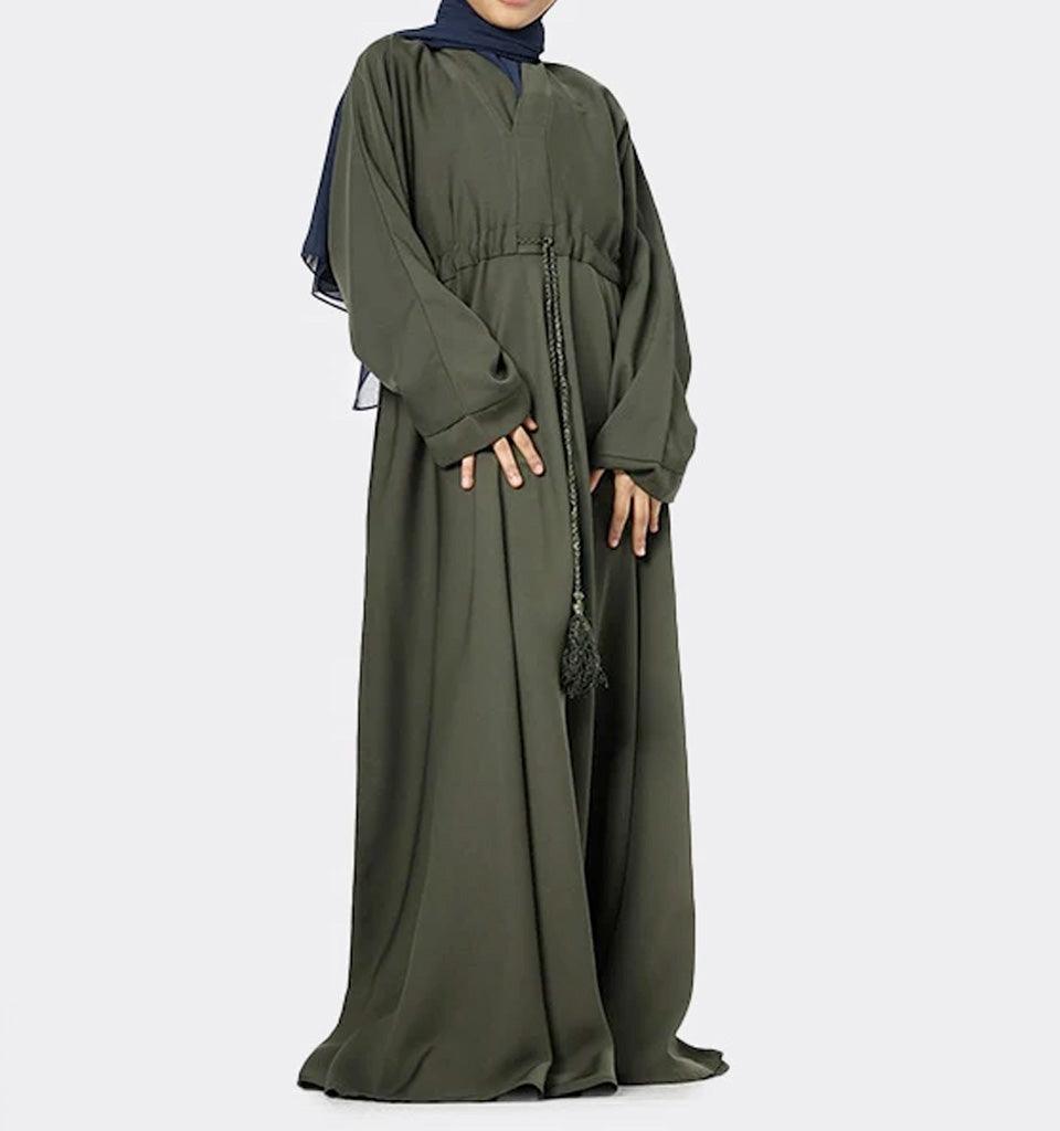 Girls Khaki Fozia Abaya - Islamic Pixels
