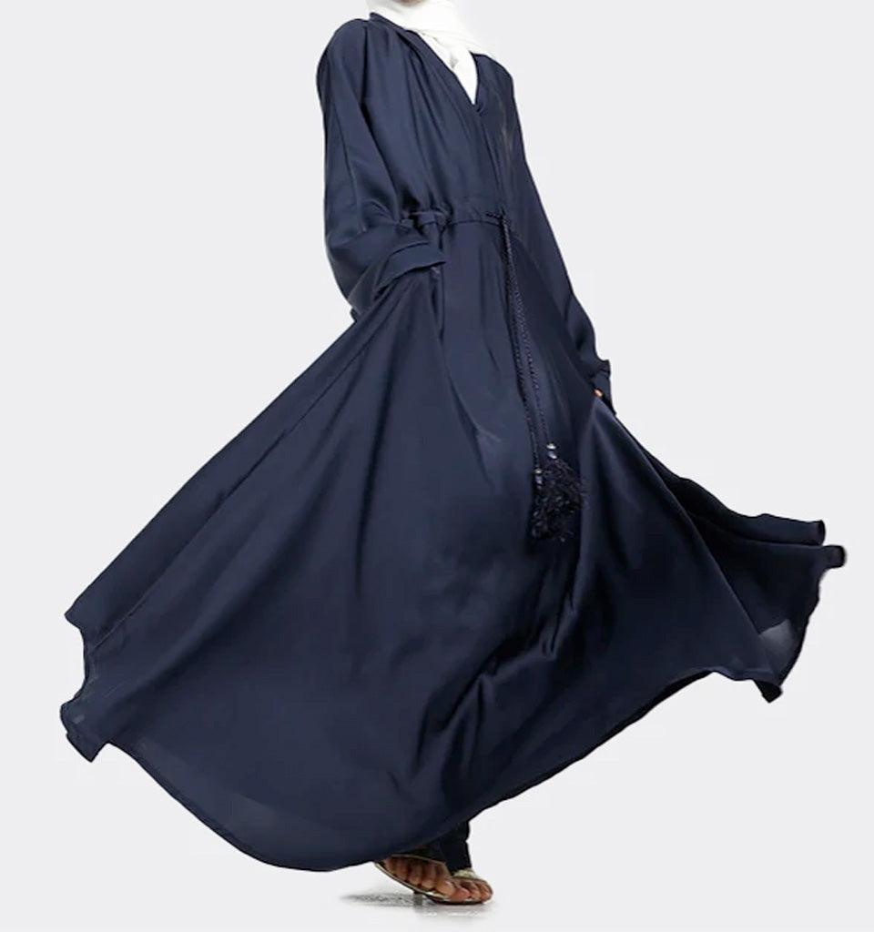 Girls Navy Fozia Abaya - Islamic Pixels