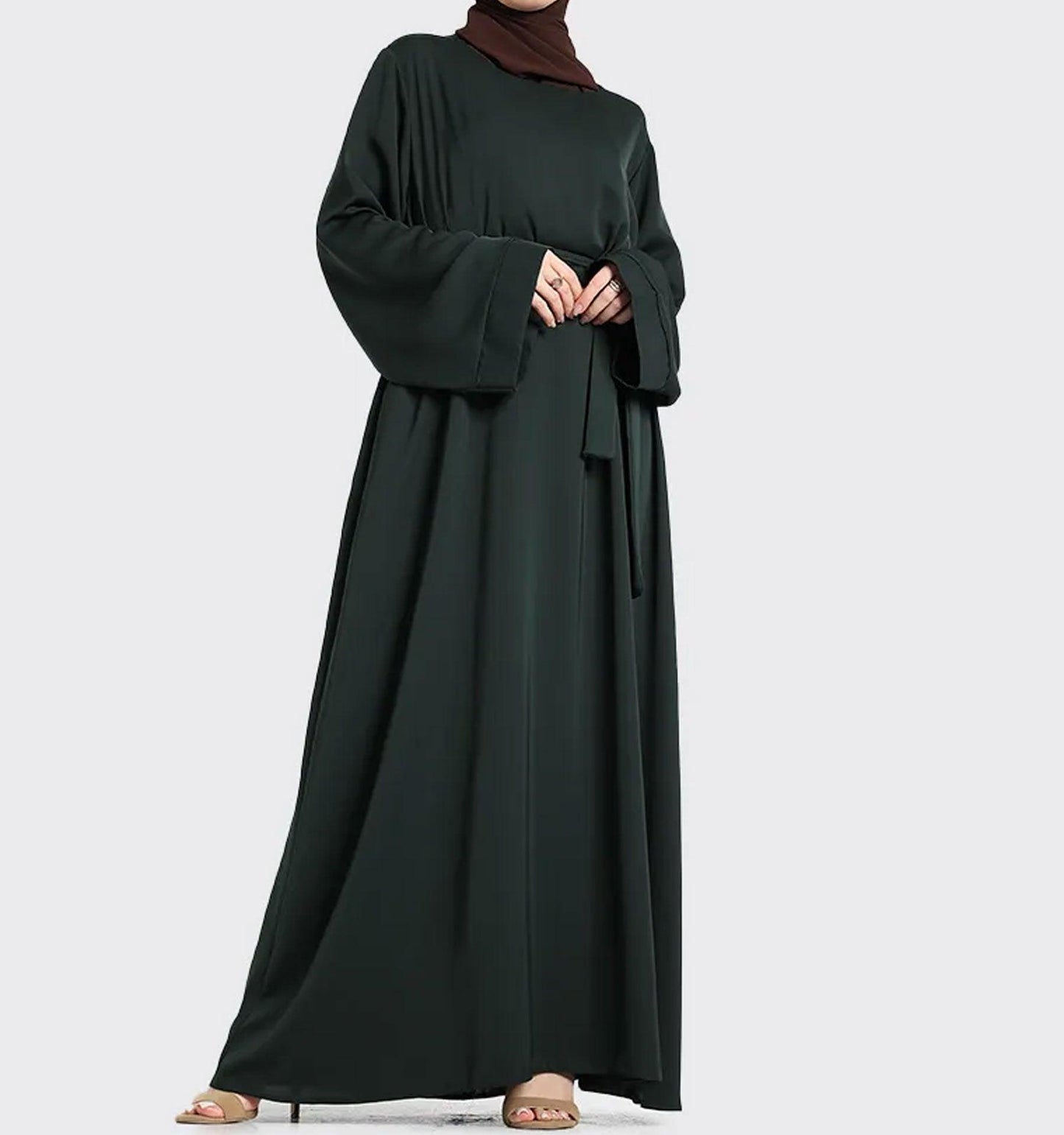 Green Plain Abaya - Islamic Pixels