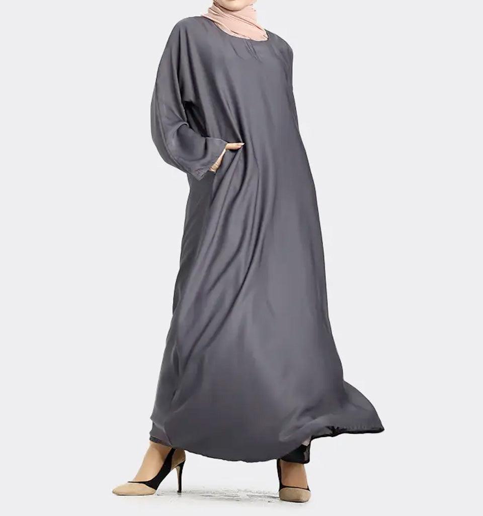 Grey Basic Abaya - Islamic Pixels