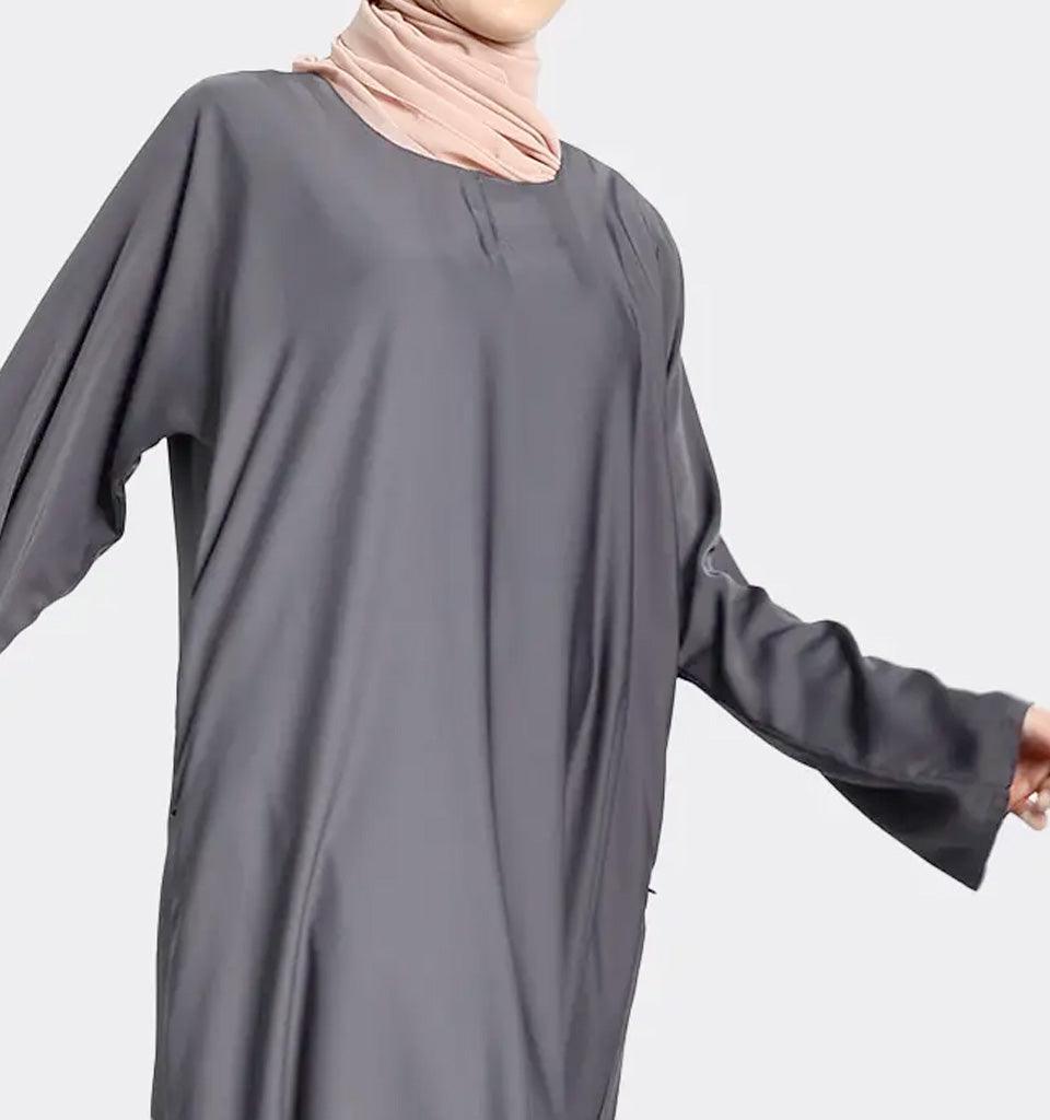 Grey Basic Abaya - Islamic Pixels