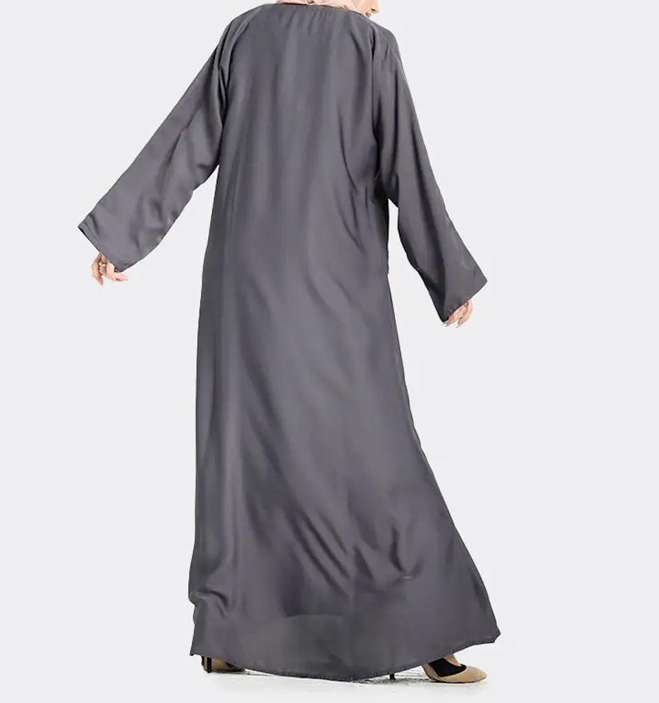 Grey Basic Abaya - Islamic Pixels