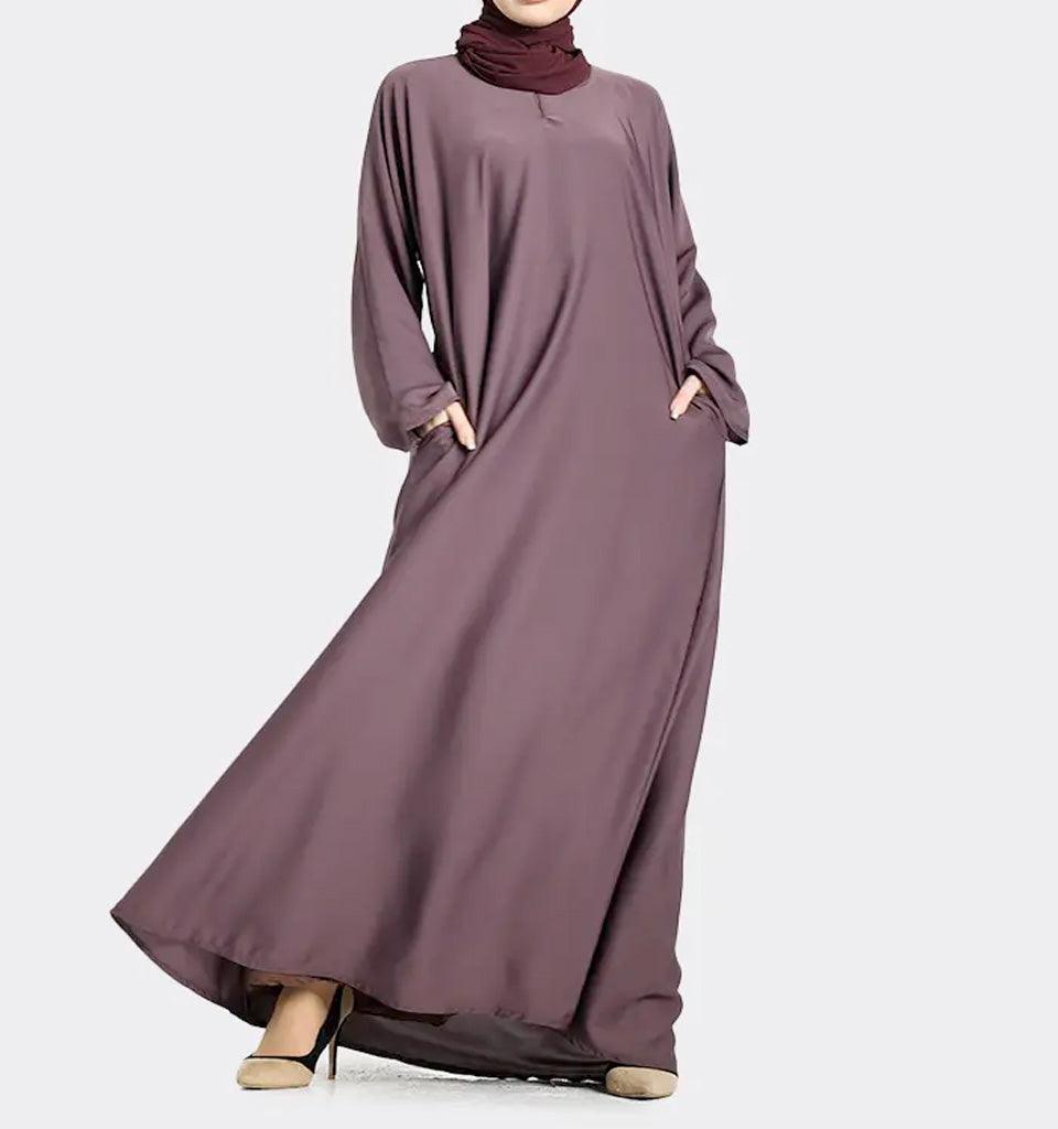 Mauve Basic Abaya - Islamic Pixels