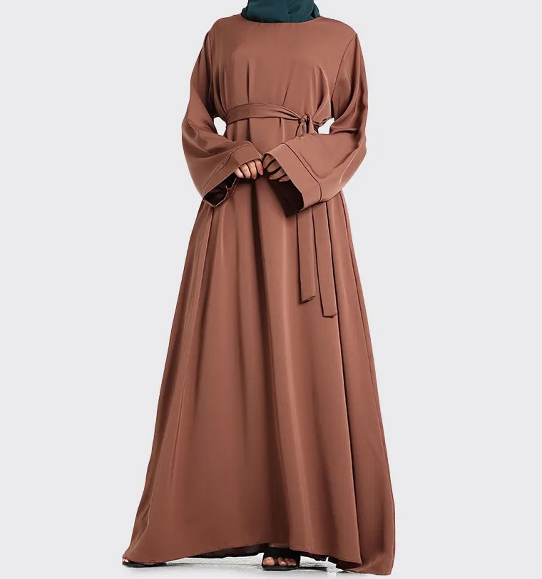 Mocha Plain Abaya - Islamic Pixels