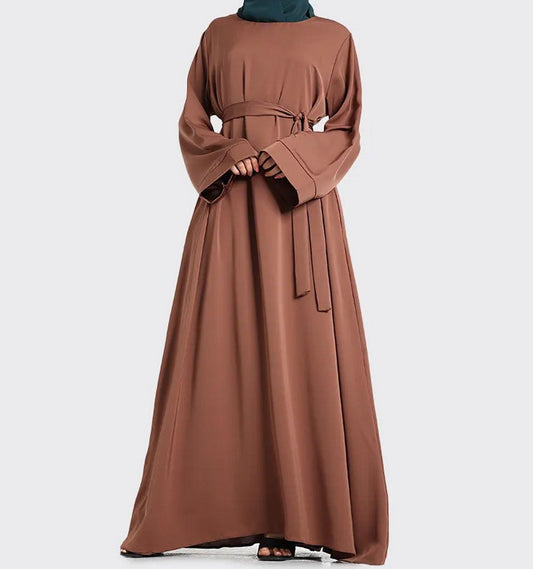 Mocha Plain Abaya - Islamic Pixels