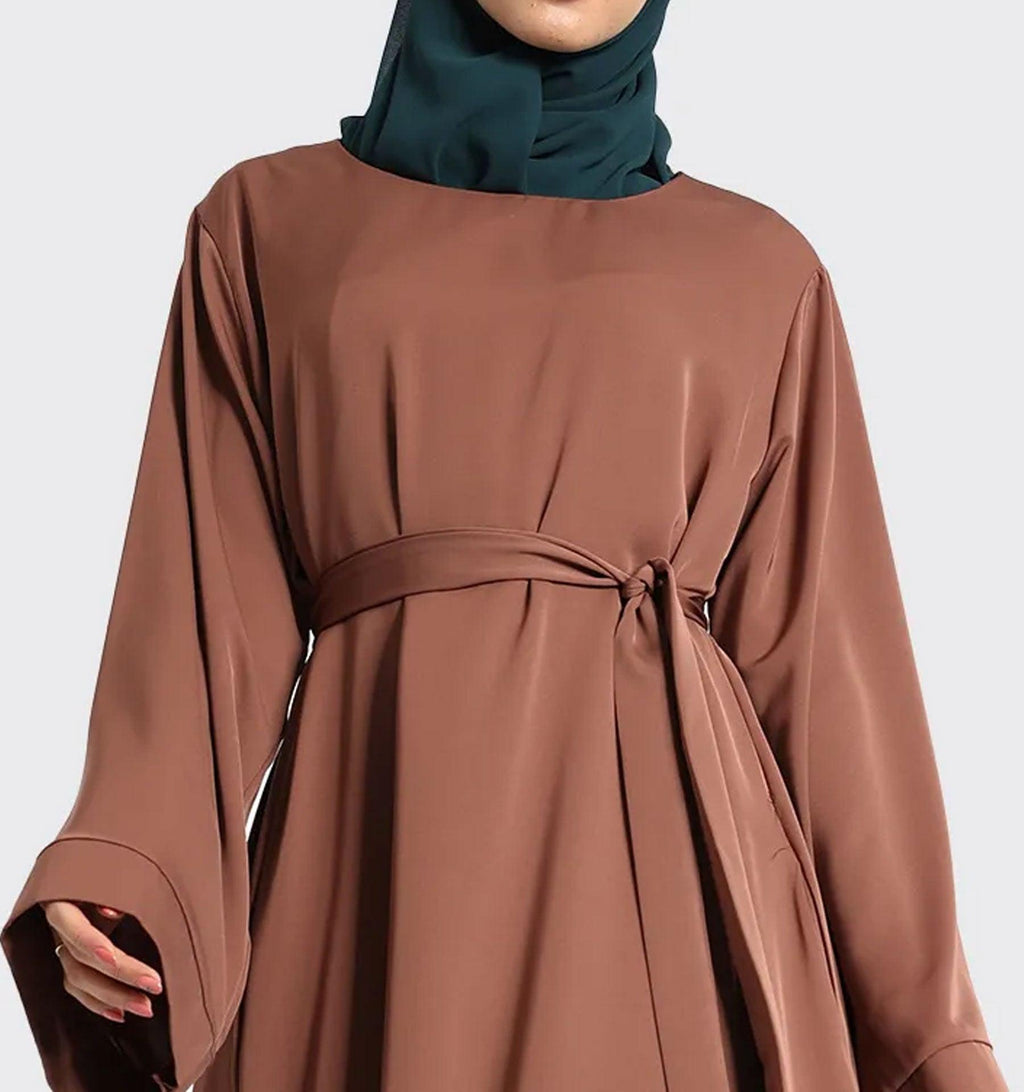 Mocha Plain Abaya - Islamic Pixels