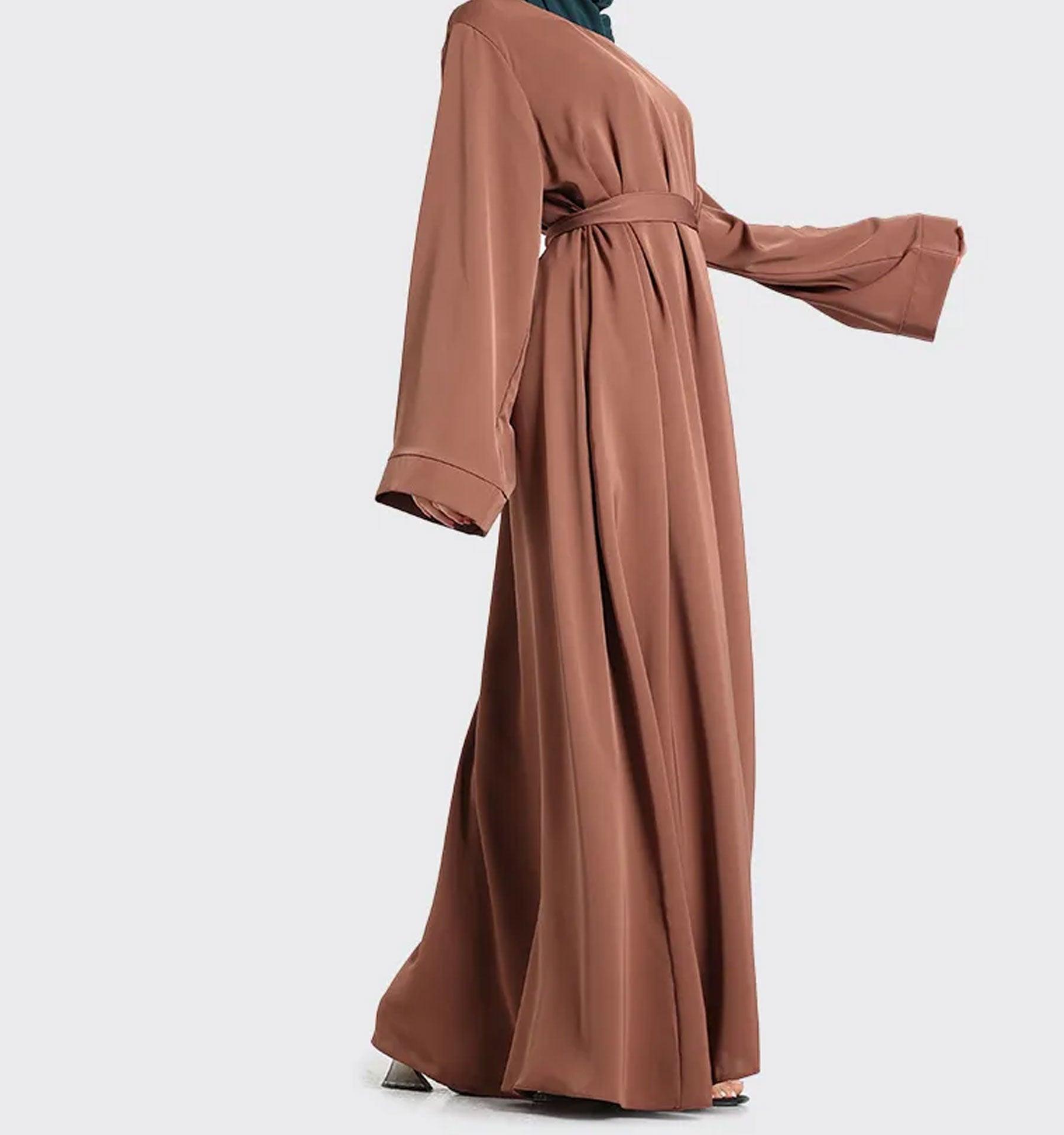 Mocha Plain Abaya - Islamic Pixels