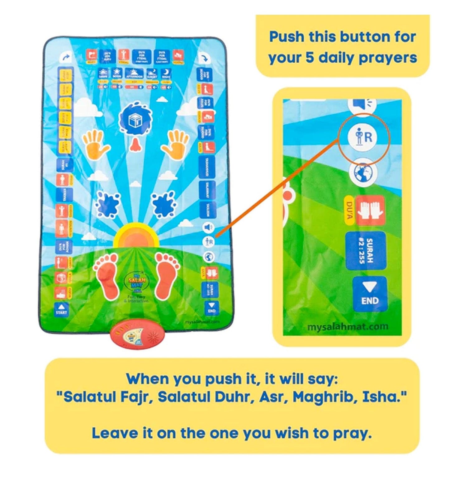 My Salah Mat Interactive Prayer Mat for Kids - Islamic Pixels