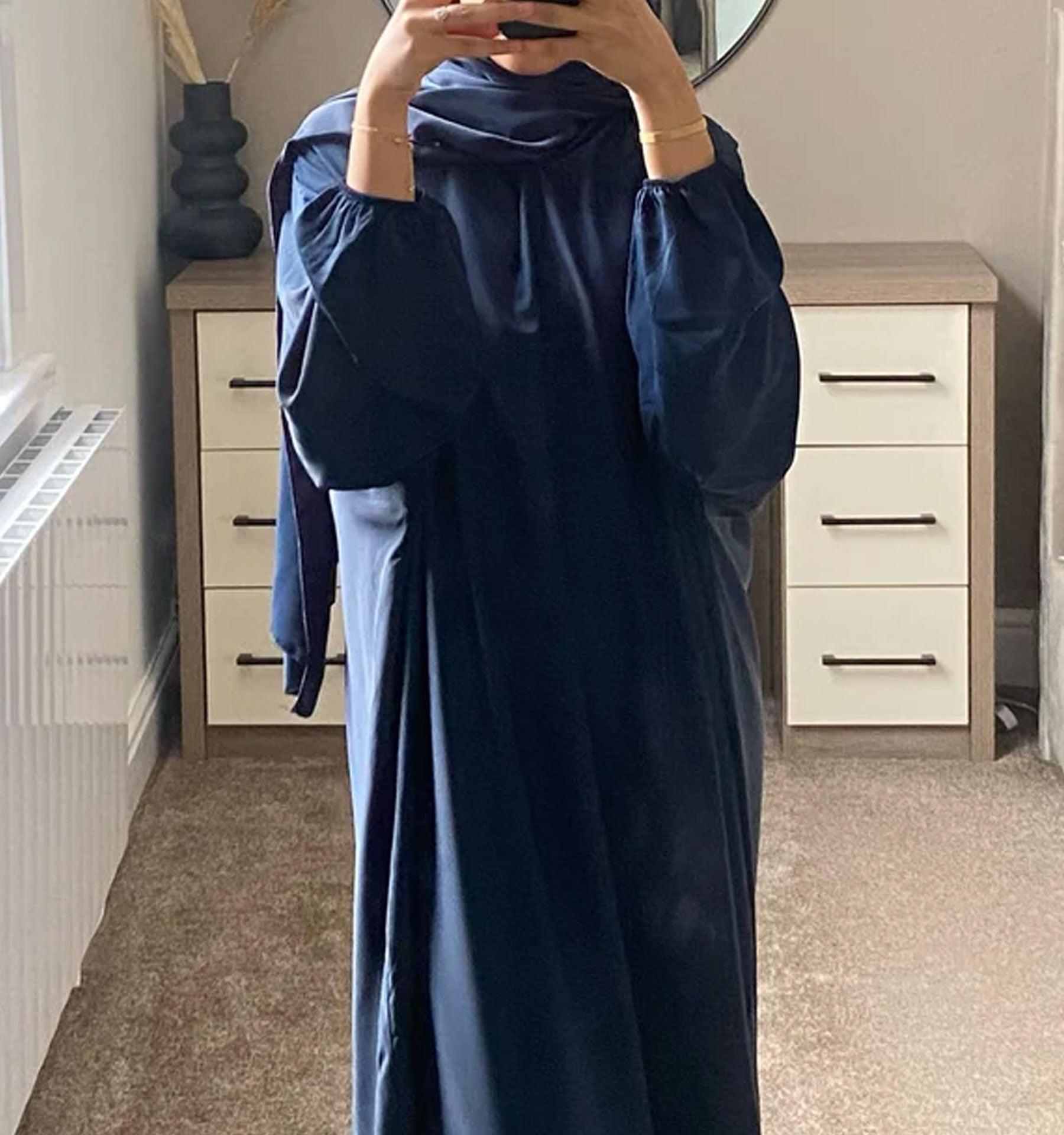 Navy All-in-One Scarf Abaya - Islamic Pixels