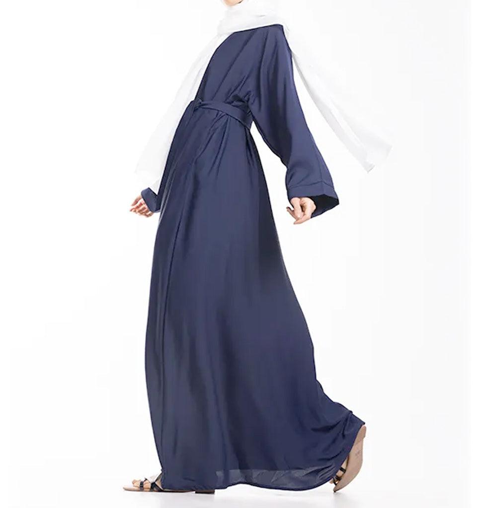 Navy Open Abaya - Islamic Pixels