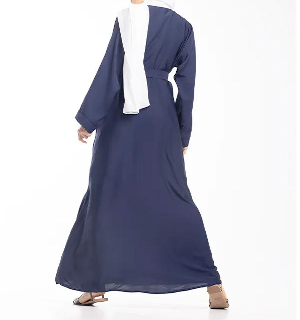 Navy Open Abaya - Islamic Pixels