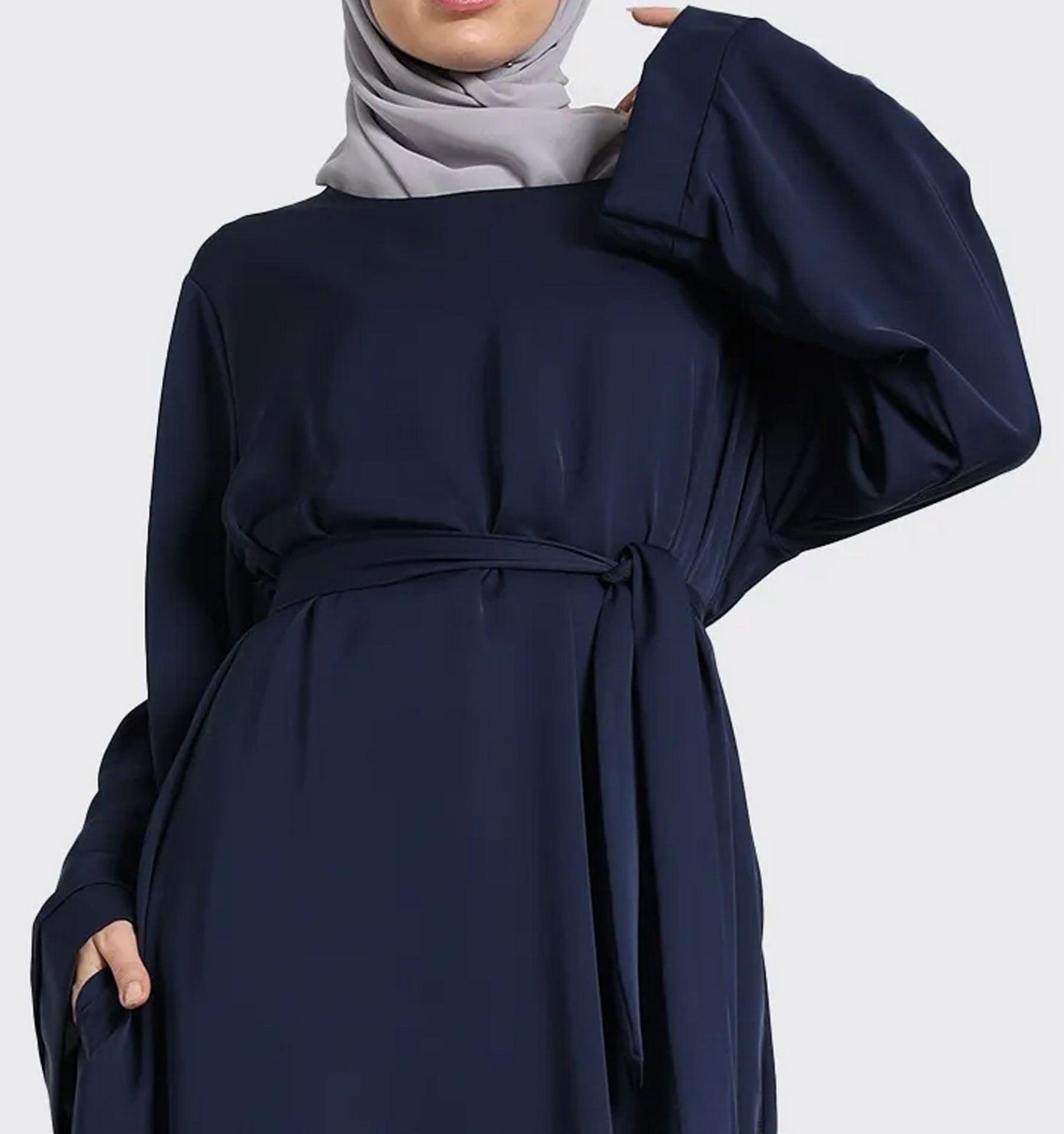 Navy Plain Abaya - Islamic Pixels