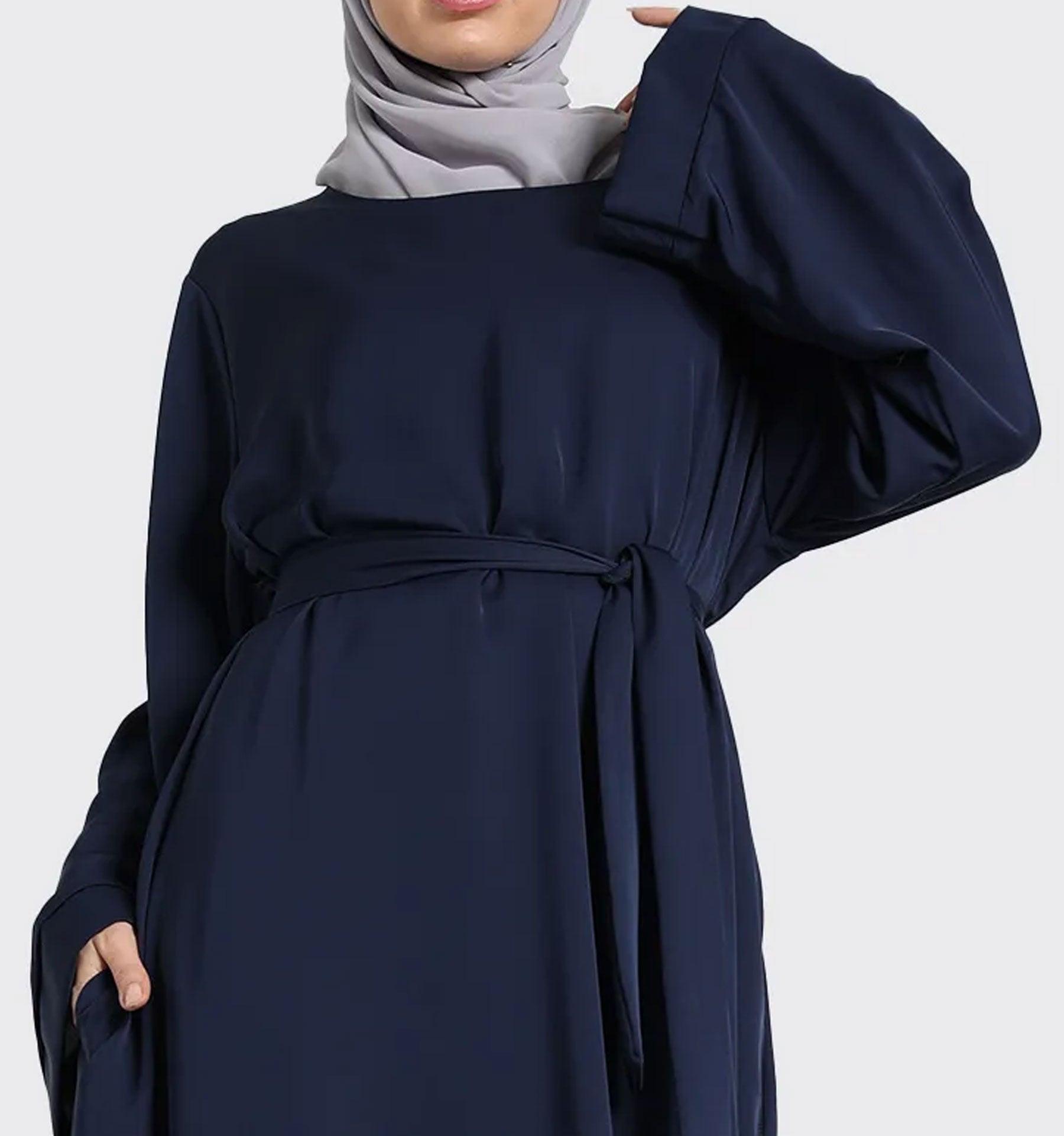 Navy Plain Abaya - Islamic Pixels