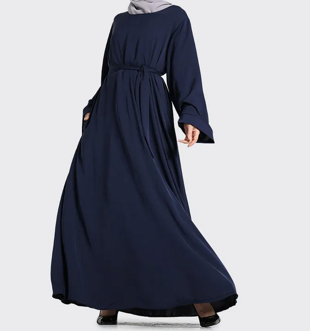 Navy Plain Abaya - Islamic Pixels