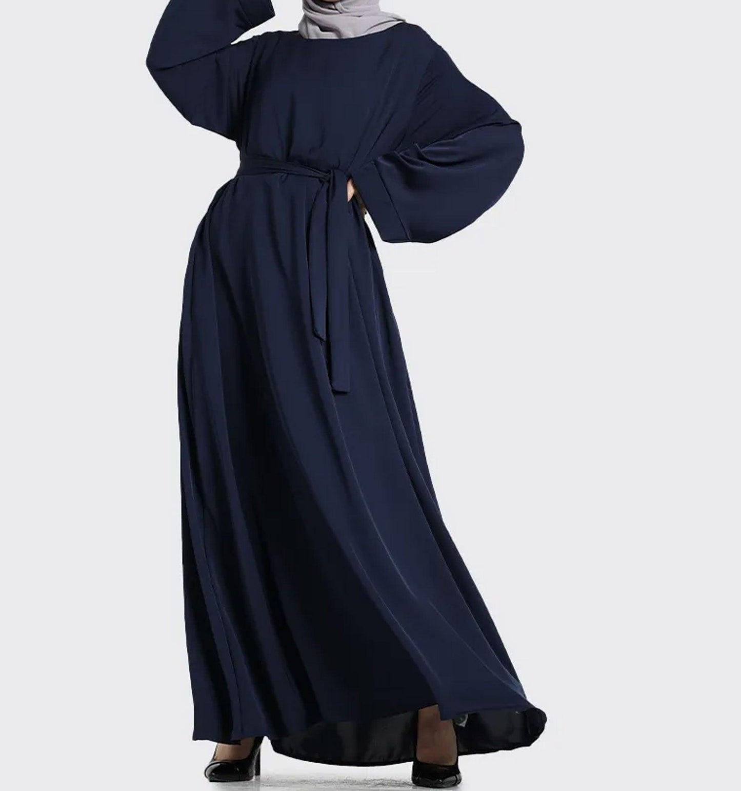 Navy Plain Abaya - Islamic Pixels