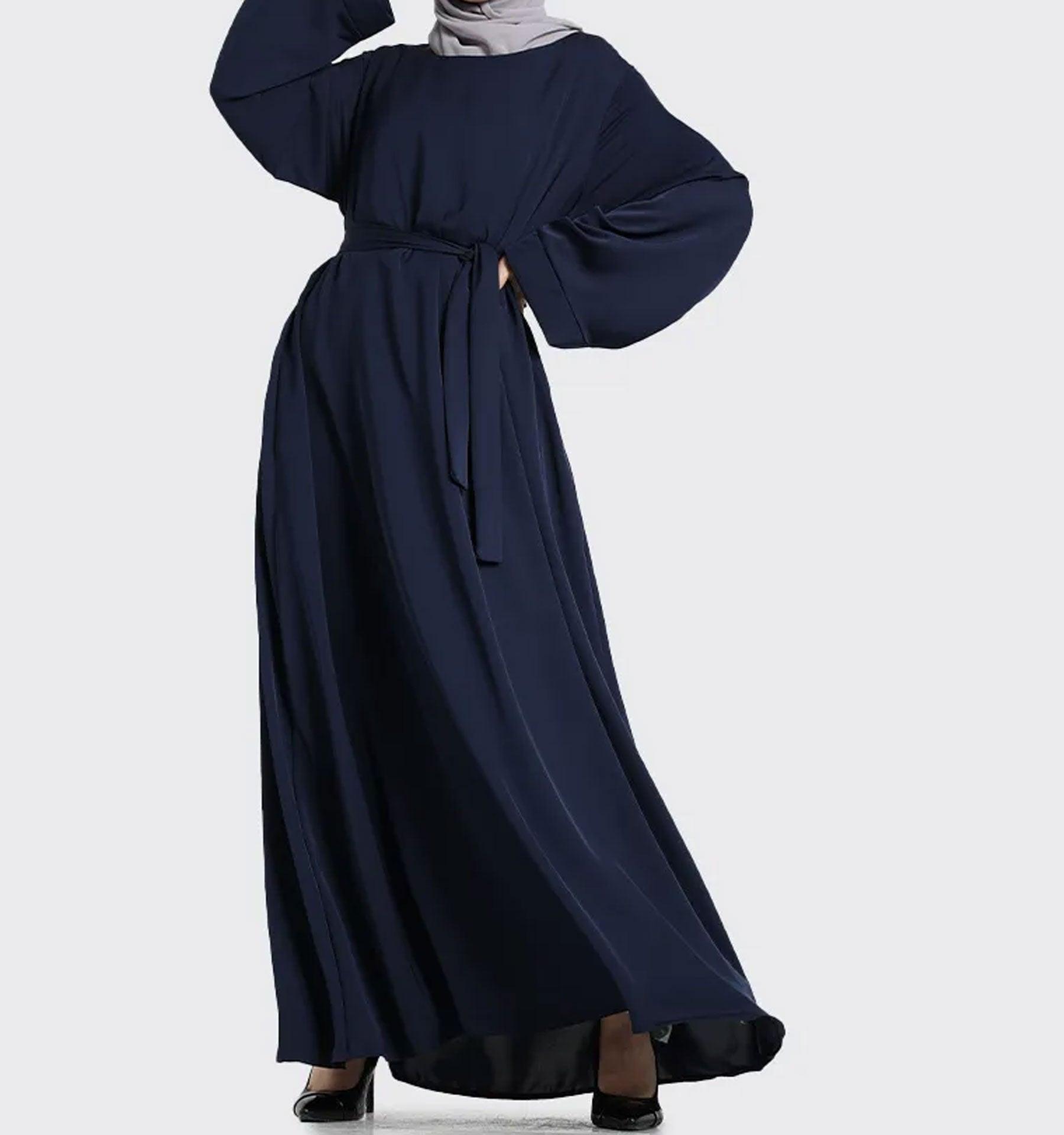 Navy Plain Abaya - Islamic Pixels