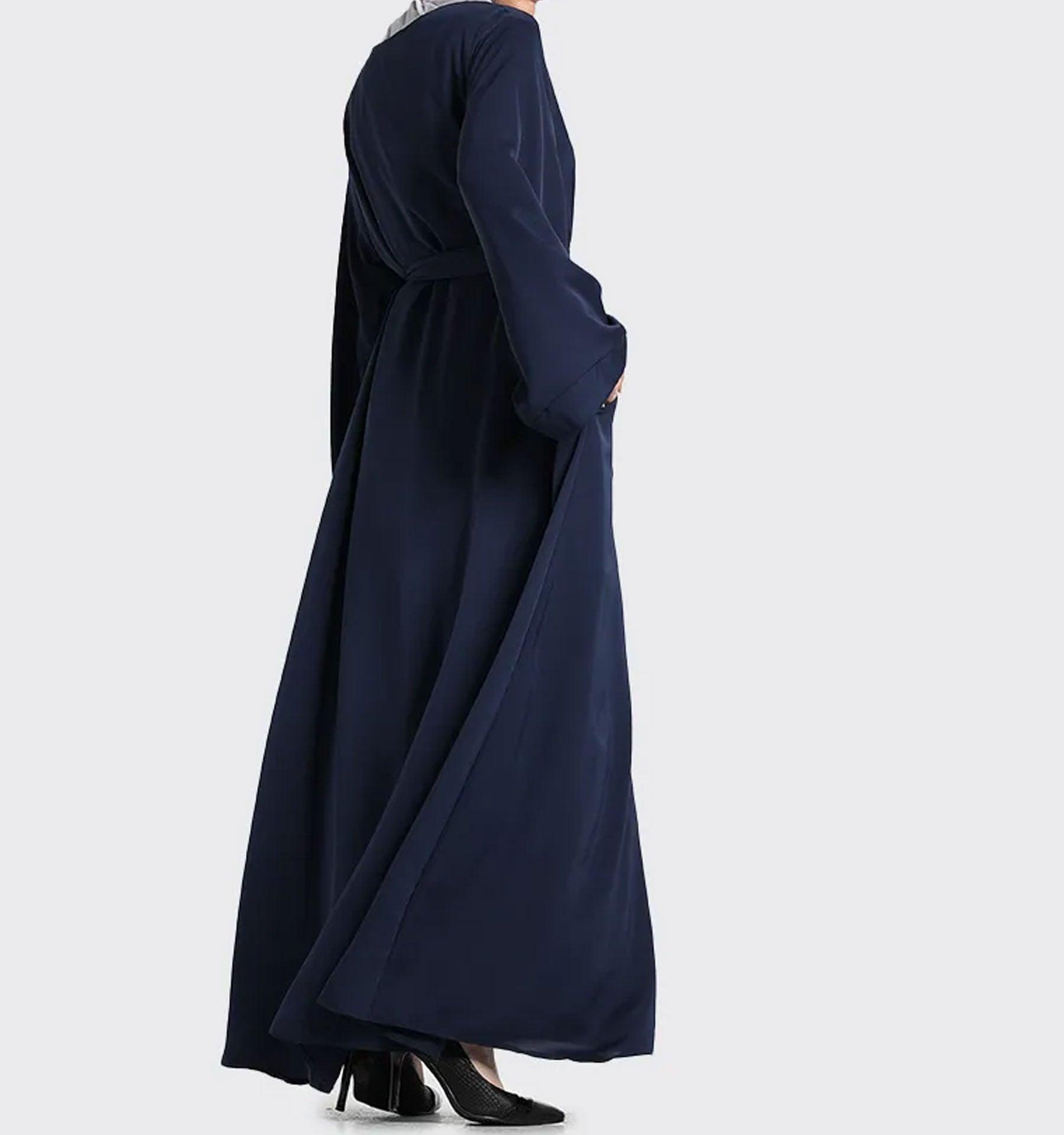 Navy Plain Abaya - Islamic Pixels