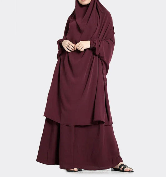 Plum 2 Piece Jilbab - Islamic Pixels