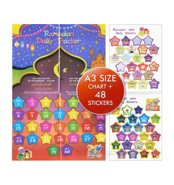 Ramadan Daily Tracker (A3 Poster and Stickers) – Islamic Pixels